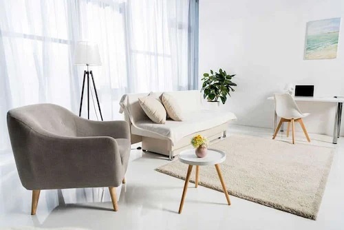 tường màu trắng rèm cửa màu gì